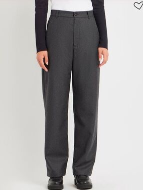 Classic Wool Gray Straight-Leg Pants